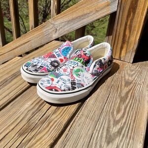 Graphic slip on vans!